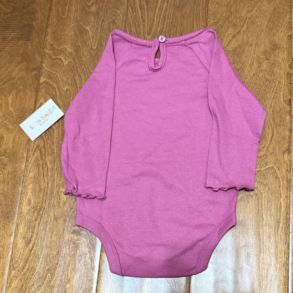 NWT Size 6-9 months Garanimals Purple Long Sleeve Bodysuit with Dancing Fairies